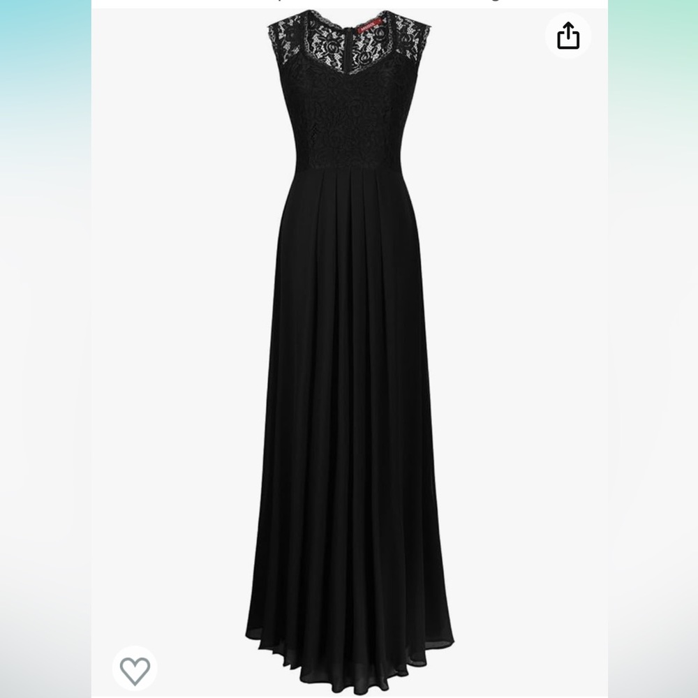 Miusol Black Lace Bodice Sleeveless Maxi Dress